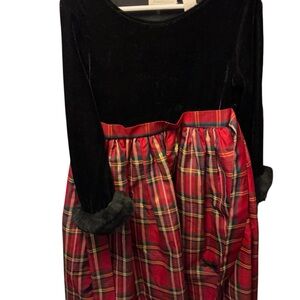 Kids Red and Black Plaid Dress